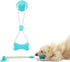Dog Chew Suction Cup Tug of War Toy, Interactive Puppy Teething Chew Toy, Boredom Chews Bone (BLUE UPGRADE)