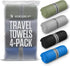 VENTURE 4TH Quick Dry Towels, 4pcs Microfiber Travel Towels for Camping, Hiking, Backpacking, Gym, Lightweight & Fast