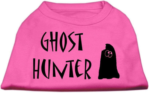 Halloween Pet Dog & Cat Shirt Screen Printed, Ghost Hunter, Red 2XL (20-25 lbs.)