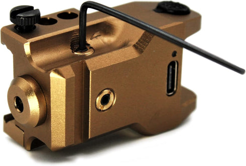 HiLight SS10B Blue Laser Tactical Sight for Pistols, Low Profile Military Grade Anodized Aluminum Body TAN, Micro USB