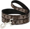 Buckle-Down Pet Leash, Western Cowboy Icons Collage in Tan Browns, 6 Feet Long, 0.5 Inch Wide