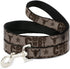 Buckle-Down Pet Leash, Western Cowboy Icons Collage in Tan Browns, 6 Feet Long, 0.5 Inch Wide