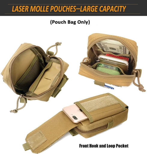 VIIDOO Upgrade Tactical Molle Pouches, Utility Pouches with Laser Cut Design, Military Medical EMT Pouch