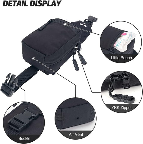 Removable Tactical Medical Pouch, Rip-away MOLLE IFAK Pouch for Camping, Hunting, 500D Nylon, Black