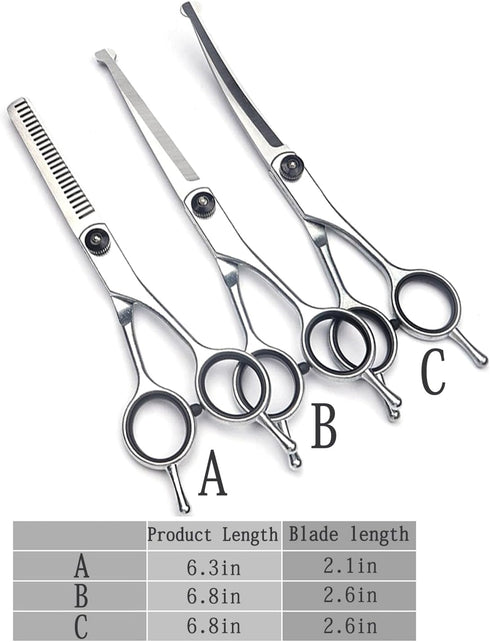 YLEECH 5 1 4CR Professional in Dog Grooming Scissors Kit with Safety Round Tips, Sharp Heavy Duty Stainless Steel Pet