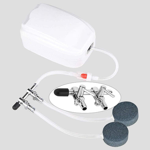 2PCS 2-Way Stainless Steel Air Distributor Splitter Pump Lever Control Valve for Aquarium Fish Tanks