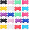 JIAKAI 20 Pcs 38MM Blank Bone Shape Pet ID Tag Charm, Double Sided Personalized Dog Cat Name Phone Number (Random
