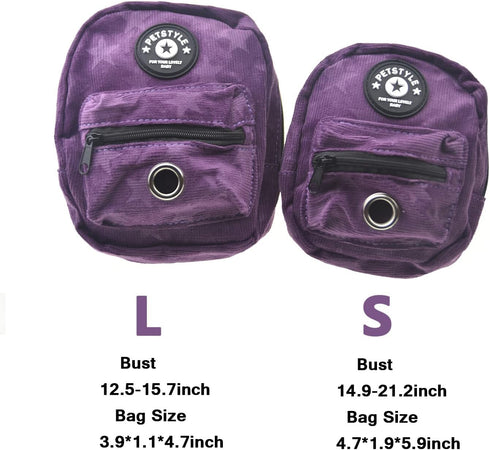 FLAdorepet Dog Backpack Harness with Leash, Adjustable Travel Hiking Walking Harness Backpack for Small Medium Dogs (L:
