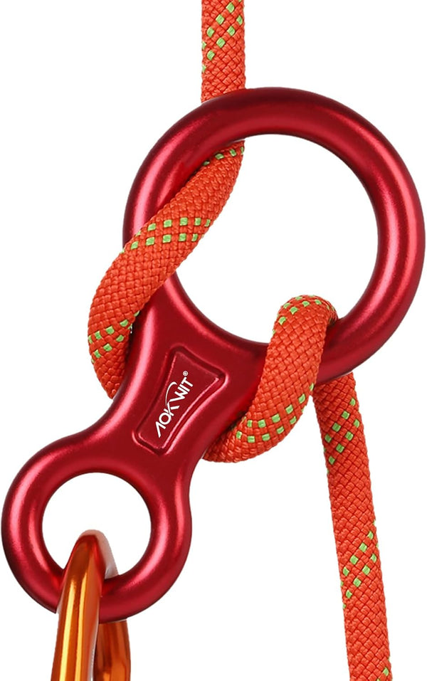 Rescue Figure 8 Descender Climbing Gear, 35KN/3500kg 7075 Aluminum Alloy Rigging Plate for Belaying and Rappeling