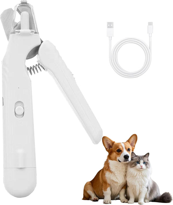 2-in-1 Dog Nail Clipper & Grinder for Dogs & Cats LED Light,