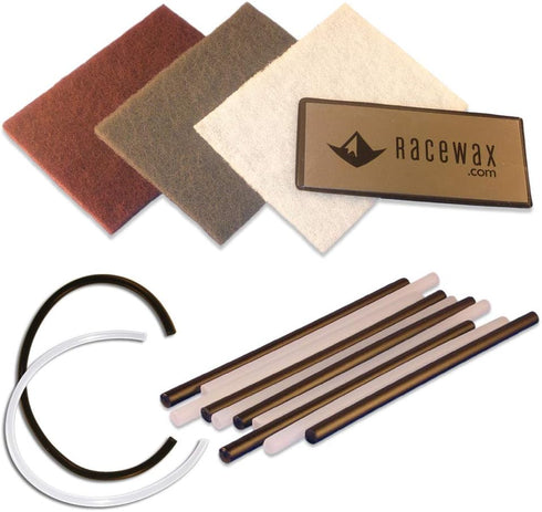 RaceWax Core Shot Ski Base Repair Kit, 5/5 Clear/Black Ptex Metal Grip (RA-5000)