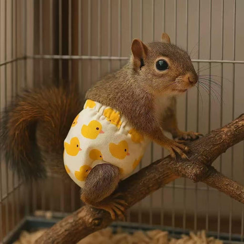 Magnoloran 2PCS Washable Squirrel Diapers - Reusable Small Pet Diapers with Strong Hook and Loop Leak-Proof Urine Wet