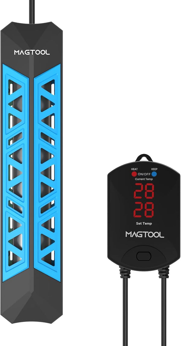 MagTool Submersible Aquarium Heater 100-1200W, Fish Tank Heater with Digital Controller, Over-Temperature Protection