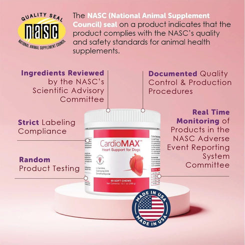 L-Carnitine,EPA,DHA,CoQ10-Aids Made-60 Heart Support Supplement for Dogs-Vet-Formulated, Antioxidant-Rich-L-Taurine