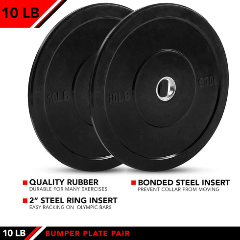 JFIT Olympic 2" Cast Iron Grip Plate or Rubber Bumper Plates - Singles or Pairs, 6 Weights Available