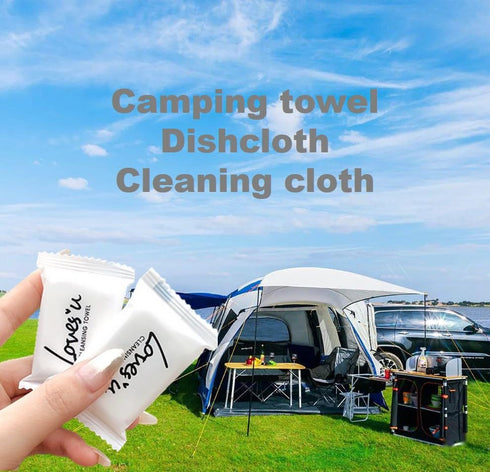 Premium Disposable Washcloths (40pcs) - Portable Pure Cotton Compressed Towels for Face & Hand Washing, Travel Ready