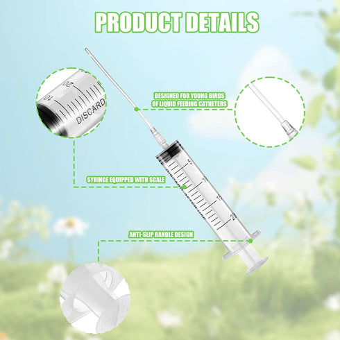 Baby Bird Feeding Syringe Set, 20ml Pet Parrot Milk Feeding Syringe with Tubes for Scientific Industrial Labs