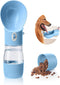 Dog Water Bottle, Multifunctional Portable Bottle with Food Container for Outdoor Activities, Blue