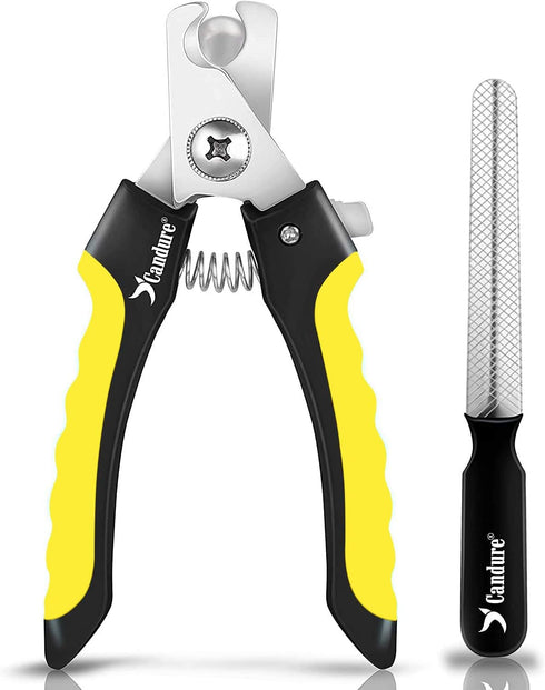 Candure Dog Nail Clippers - Professional Cat Nail Trimmers for Small to Medium Breeds with Safety Guard