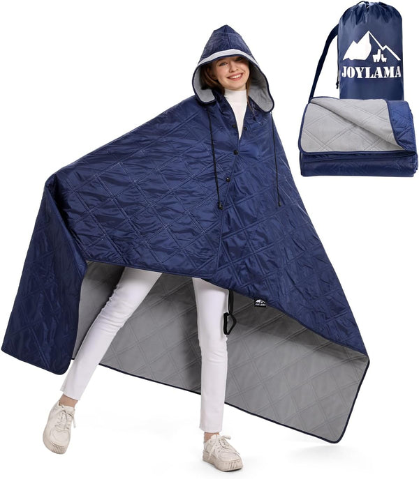 Outdoor Camping Blanket, Fleece Waterproof Stadium Blanket with Portable Bag, Lightweight for 2 People, Cold Weather,