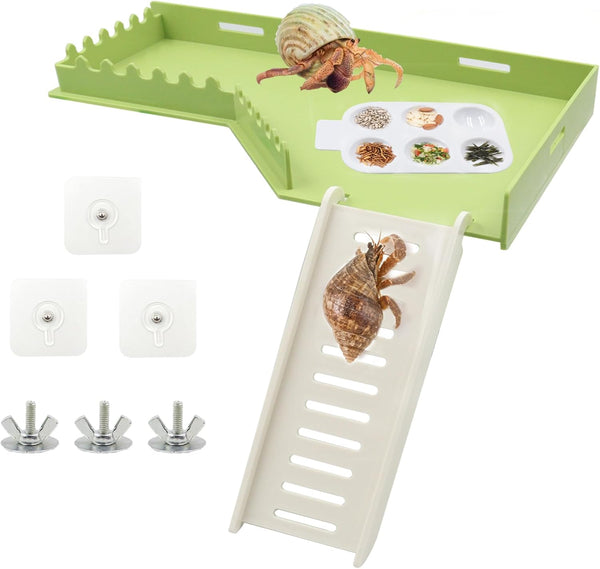 Simaixing Hermit Crab Platform with Ladder and Food Dish Hermit Crab Climbing Toys
