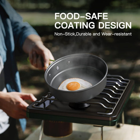 Lixada Camping Cookware Set, 11PCS Non-Stick Lightweight Pot Pan Bowls for Outdoor Camping