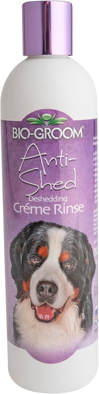 Bio-groom Anti-Shed Deshedding Dog Conditioner - 12 fl oz, Odor Eliminating Bathing Supplies for Dogs & Cats,