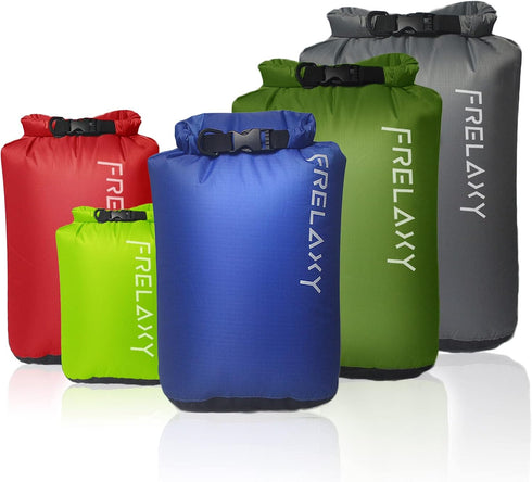 Frelaxy Dry Bag 3-Pack/5-Pack, Ultralight Outdoor Bags to Keep Gear Dry for Hiking, Kayaking, Camping