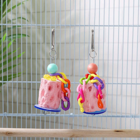 POPETPOP 2 Pcs Bird Chewing Toys - Beak Grinding Stone for Parakeet Treats, Teeth Grinding Chew Toy for Parrot,