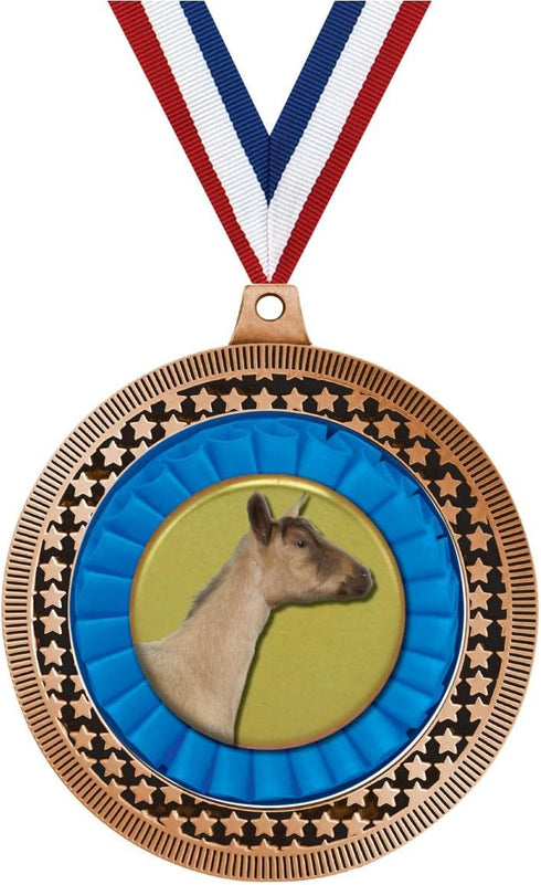 2.75" Dairy Goat Medal Award, Bronze Vega Dairy Goat Team Trophy Award