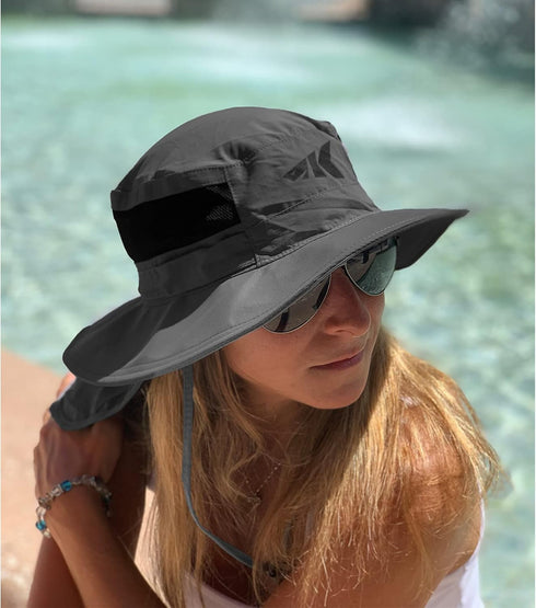 KastKing UPF 50 Fishing Hat, Boonie Hat with Removable Neck Flap Sun Hats for Men
