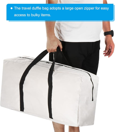 PATIKIL 26" Camp Chair Replacement Bag, Waterproof Oversize Storage Duffle Bag with Zipper for Travel Camping, White