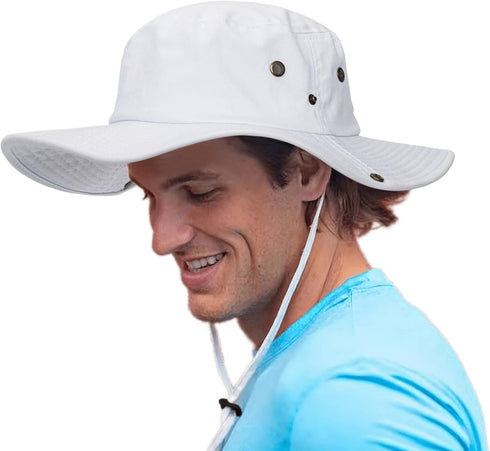 Foldable Bucket Hats with String, Wide-Brim Hiking Fishing UV Sun Protection Floppy Sun Hat