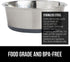 Gorilla Grip Stainless Steel Dog Bowl Set of 2, Heavy Duty Feeding Dishes with Rubber Base, Holds 6 Cups, Gray
