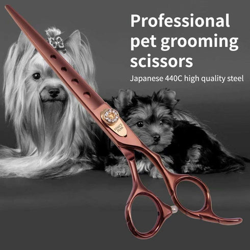 Fenice Peak Dog Grooming Scissors, Professional Trimming Shears for Dogs and Cats, 440C Stainless Steel (7'')
