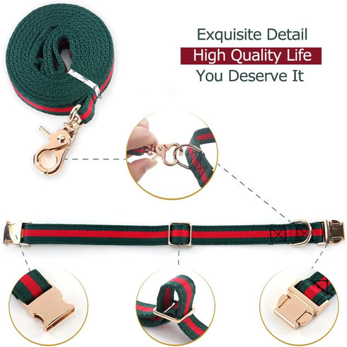 Elegant Durable Soft Dog Collar and Leash Set, Luxury Collars and Leashes Gift for Large Dogs