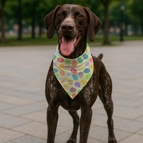 YJIKRTVT Easter Dog Bandana, Colorful Easter Egg Triangle Pet Scarf for Small Medium Dogs, Cute Spring Holiday Puppy