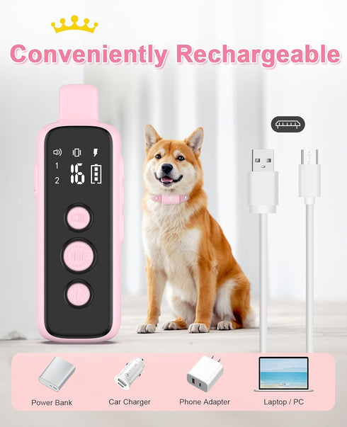 Bousnic Shock Collar for Dogs, Waterproof Rechargeable Electric Training Collar with Remote for Small Medium Large Dogs
