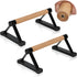 Wood Push Up Bars, Parallettes Anti-slip Handstand Bars for Calisthenics, Solid Wood with Sturdy Metal Bracket