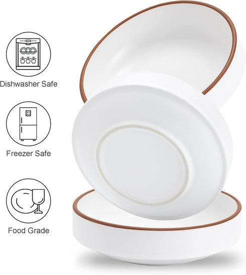 5 inch Ceramic Cat Food Bowl Set of 3, White