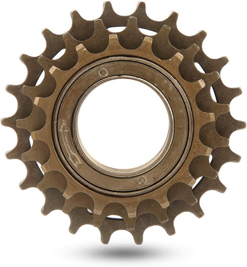 Single Speed Bike Freewheel, Metal 3 Speed Flywheel Bicycle Accessory for Mountain Road Bike (Threaded Type, 16/19/22T)