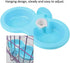 Pssopp Double Dog Bowl, Hanging Pet Food and Water Feeder, Plastic, Blue