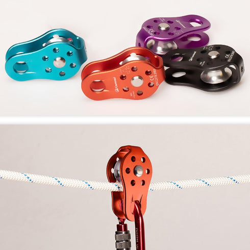 JEELAD Aluminum Alloy 26kN Climbing Pulley - Single Sheave Rescue Pulley for Hauling Outdoor Zipline Rigging