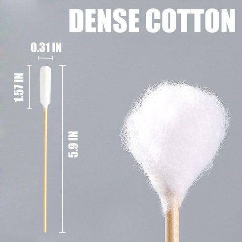 6 Inch Long Cotton Swabs for Dogs, Cats, Small Pets, Ear Cleaning Swabs with Bamboo Handle, 200pcs