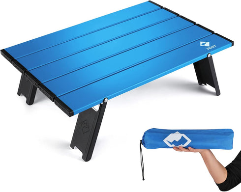 VILLEY Portable Mini Folding Beach Table, Ultralight Aluminum Side Table with Carry