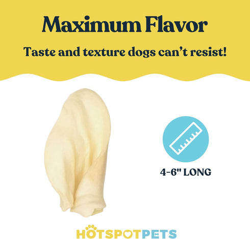 hotspot pets All-Natural Beef Cow Ears Dog Chews - 10 Pack, Long-Lasting, Low Odor Treat for Healthy Teeth