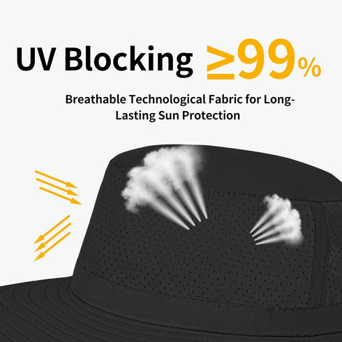 ZOORON Boonie Hat, UPF 50+ Cooling Sun Hat for Men and Women, Wide Brim Bucket Hat for Hiking Beach Safari