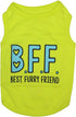 Parisian Pet Dog Tshirt, Sleeveless “BFF (Best Furry Friend)” Embroidered Clothes, Lightweight Tank Top for Medium Dogs