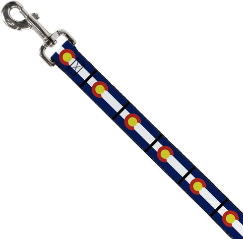 Dog Leash Colorado Flags 4 Feet Long 1.5 Inch Wide
