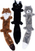 ZippyPaws Skinny Peltz - Weasel, Skunk, & Wolf - No Stuffing Squeaky Chew Toys for Small & Medium Breeds, 3-Pack